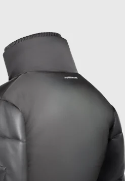 Vegan Leather and Nylon Layered Puffer Jacket -^Manière De Voir Sale