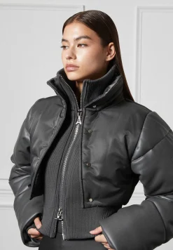 Vegan Leather and Nylon Layered Puffer Jacket -^Manière De Voir Sale