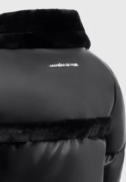 Vegan Leather and Plush Puffer Biker Jacket -^Manière De Voir Discount