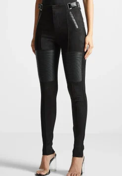Vegan Leather and Suede Ribbed Leggings -^Manière De Voir Discount