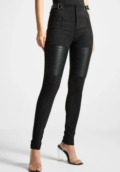 Vegan Leather and Suede Ribbed Leggings -^Manière De Voir Discount