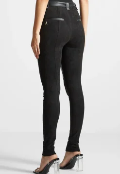 Vegan Leather and Suede Ribbed Leggings -^Manière De Voir Discount