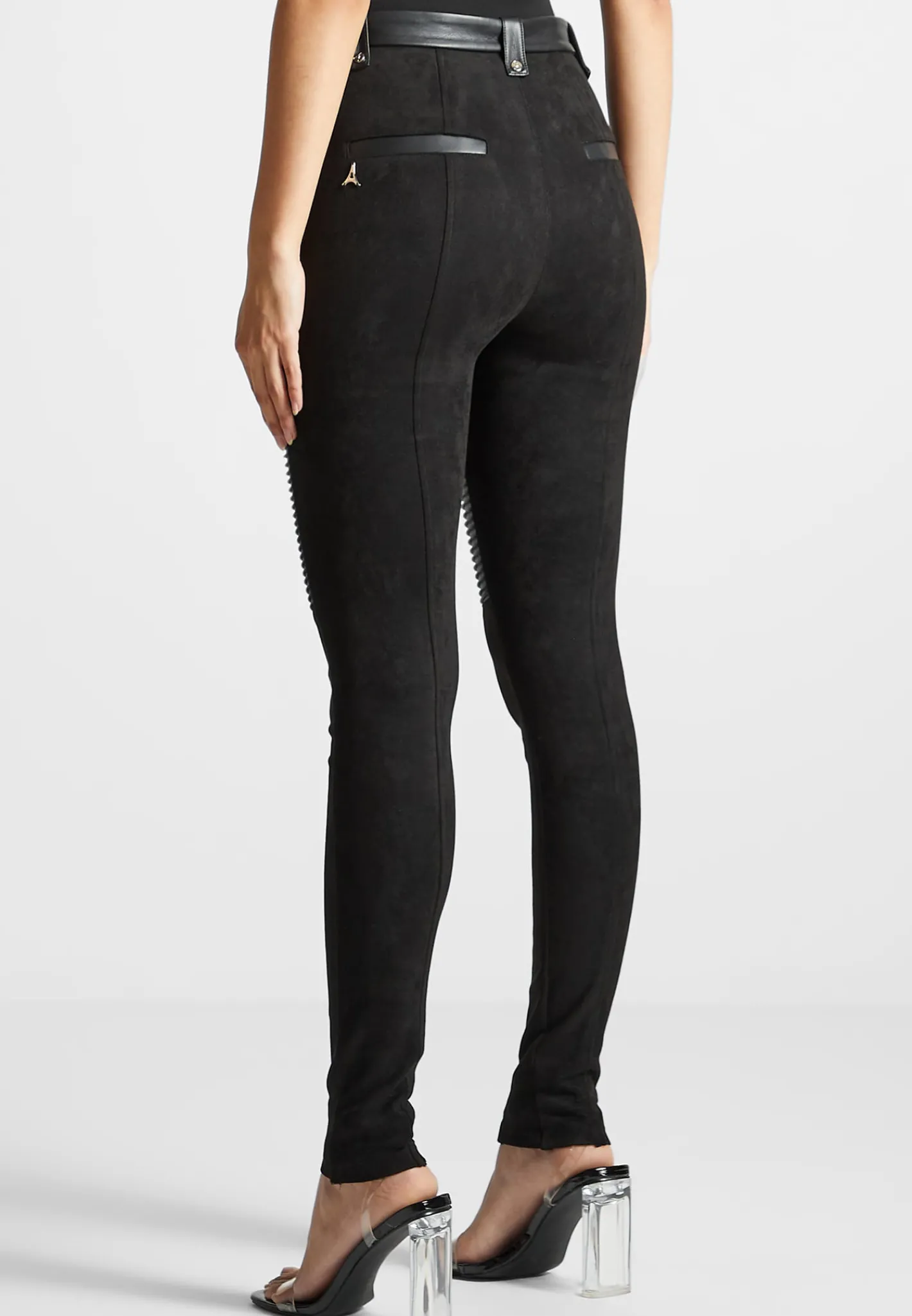 Vegan Leather and Suede Ribbed Leggings -^Manière De Voir Discount