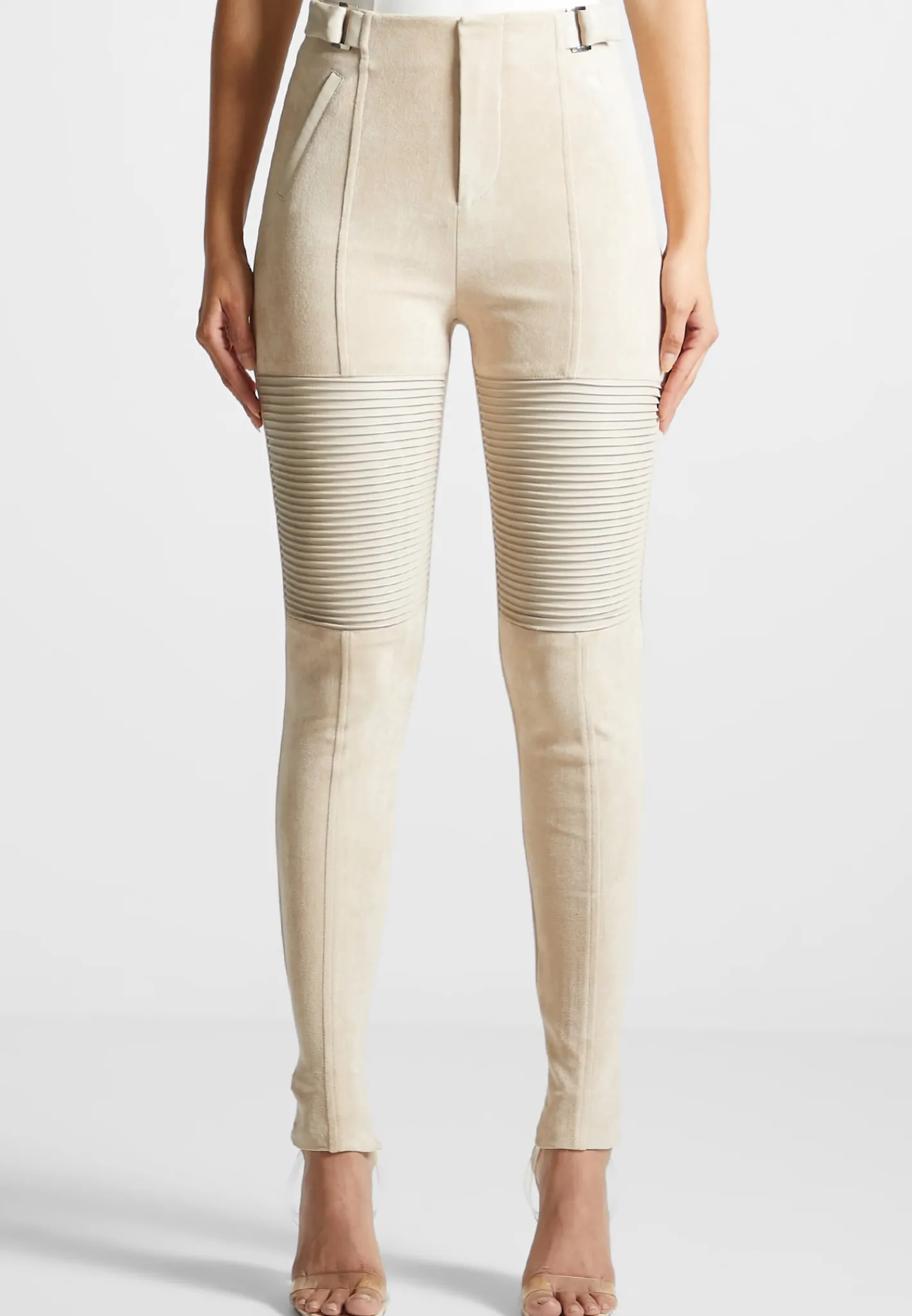 Vegan Leather and Suede Ribbed Leggings -^Manière De Voir Discount