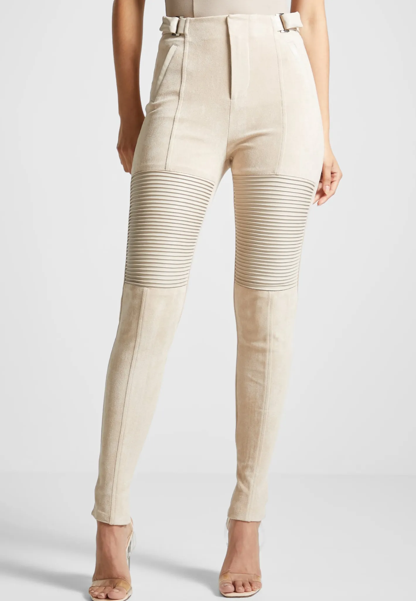 Vegan Leather and Suede Ribbed Leggings -^Manière De Voir Discount