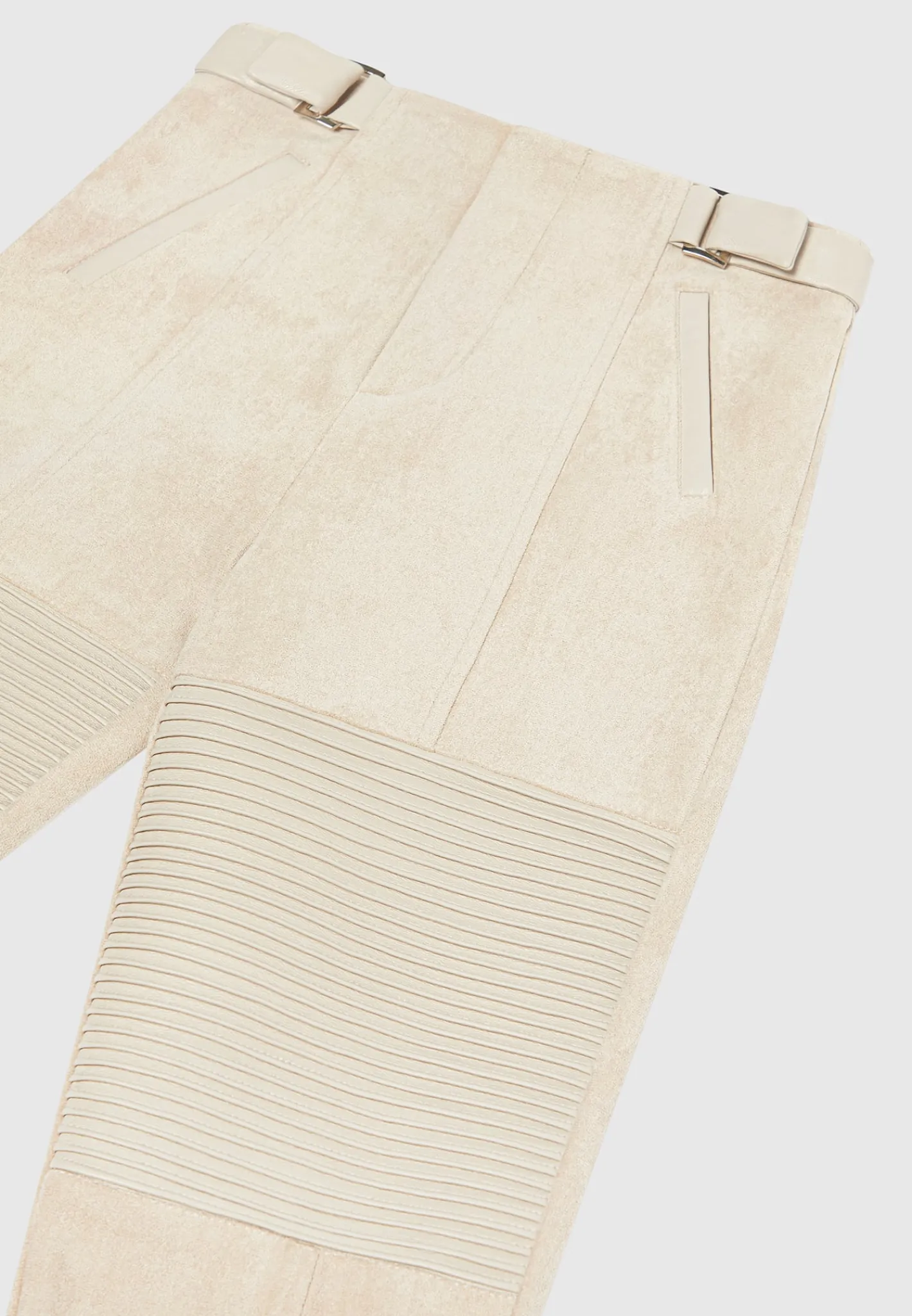 Vegan Leather and Suede Ribbed Leggings -^Manière De Voir Discount