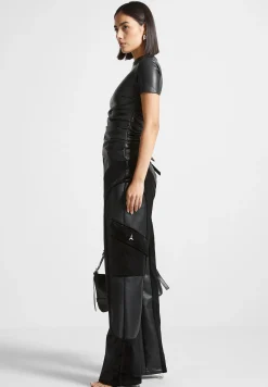 Vegan Leather and Velvet Cargo Pants -^Manière De Voir Fashion