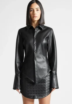 Vegan Leather Angled Shirt -^Manière De Voir Fashion