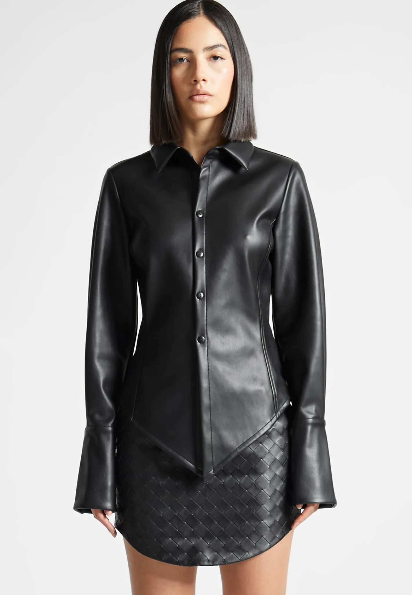 Vegan Leather Angled Shirt -^Manière De Voir Fashion