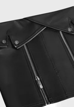 Vegan Leather Biker Mini Skirt -^Manière De Voir Clearance