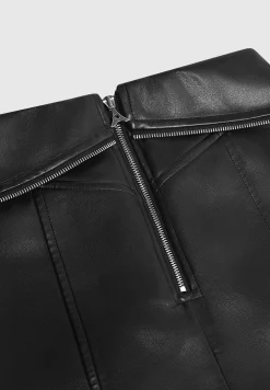 Vegan Leather Biker Mini Skirt -^Manière De Voir Clearance