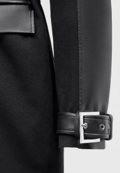Vegan Leather Biker Trench Coat -^Manière De Voir Outlet