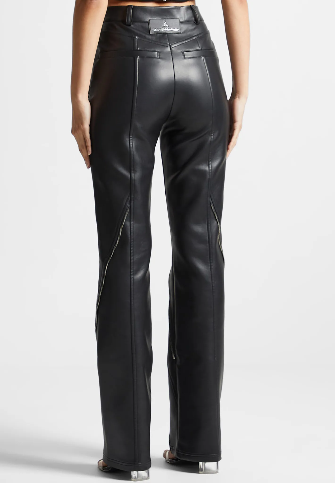 Vegan Leather Biker Trousers with Zip -^Manière De Voir Sale