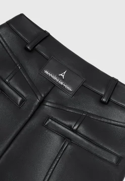 Vegan Leather Biker Trousers with Zip -^Manière De Voir Sale