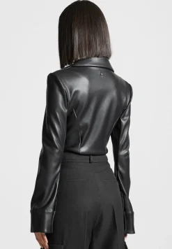 Vegan Leather Blazer Bodysuit -^Manière De Voir Best