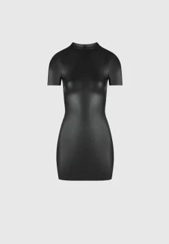 Vegan Leather Bodycon Dress with Gloves -^Manière De Voir Discount
