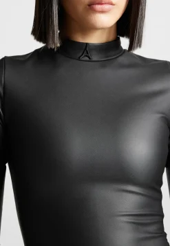 Vegan Leather Bodycon Dress with Gloves -^Manière De Voir Discount