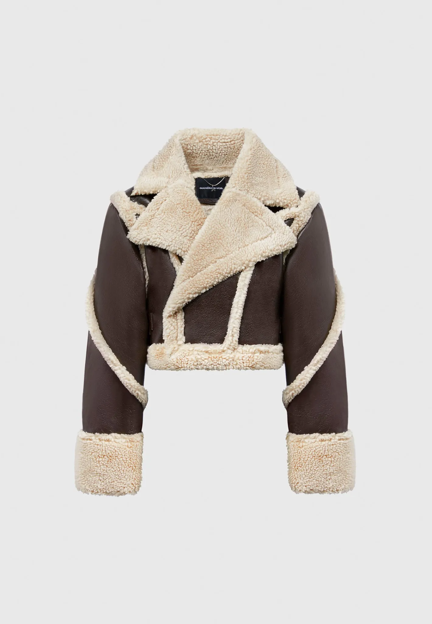 Vegan Leather Borg Contour Biker Jacket -^Manière De Voir Clearance