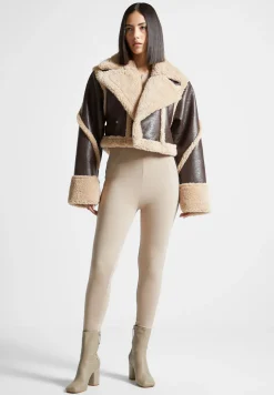 Vegan Leather Borg Contour Biker Jacket -^Manière De Voir Clearance