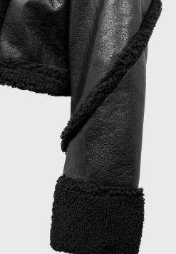 Vegan Leather Borg Contour Biker Jacket -^Manière De Voir Outlet
