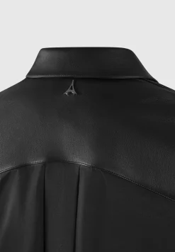 Vegan Leather Contrast Cropped Shirt -^Manière De Voir Best