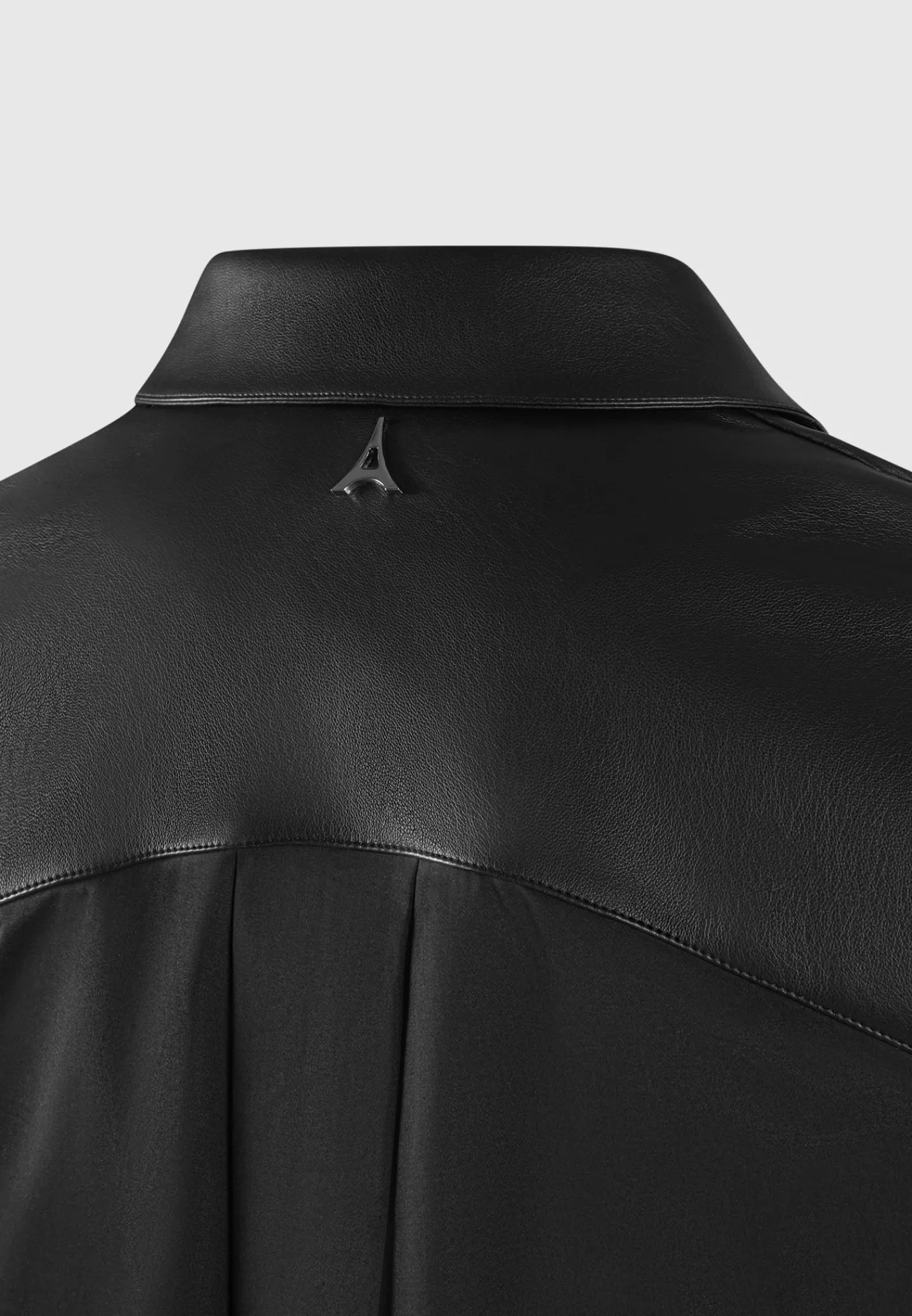 Vegan Leather Contrast Cropped Shirt -^Manière De Voir Best