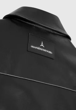 Vegan Leather Contrast Stitch Jacket -^Manière De Voir New