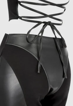 Vegan Leather Corset Lace Up Jumpsuit -^Manière De Voir Outlet