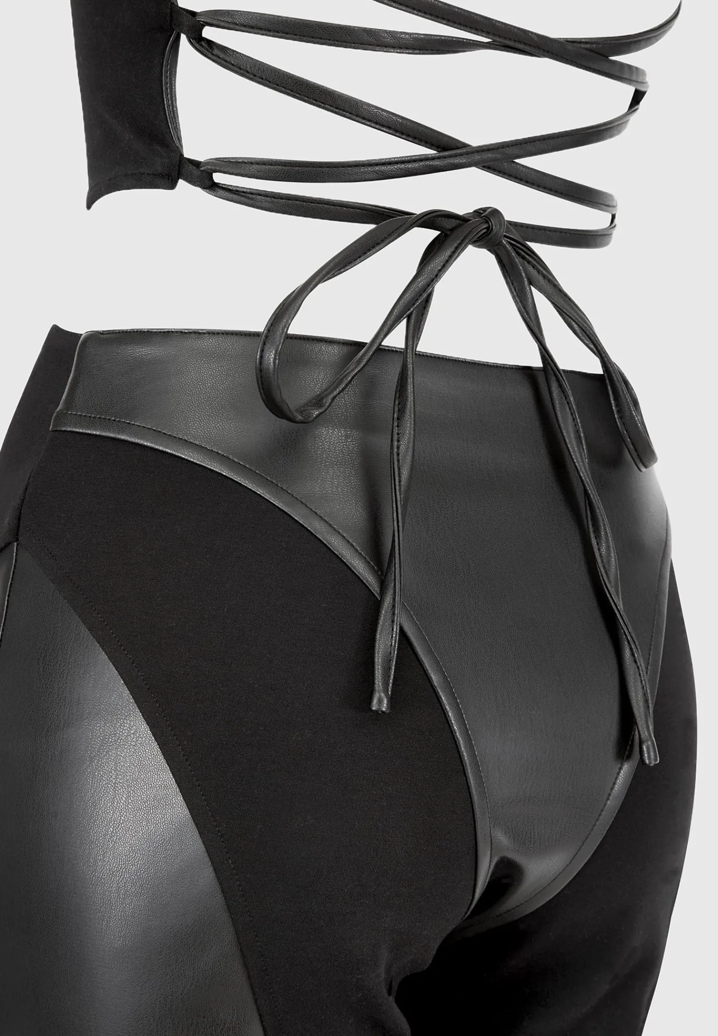 Vegan Leather Corset Lace Up Jumpsuit -^Manière De Voir Outlet