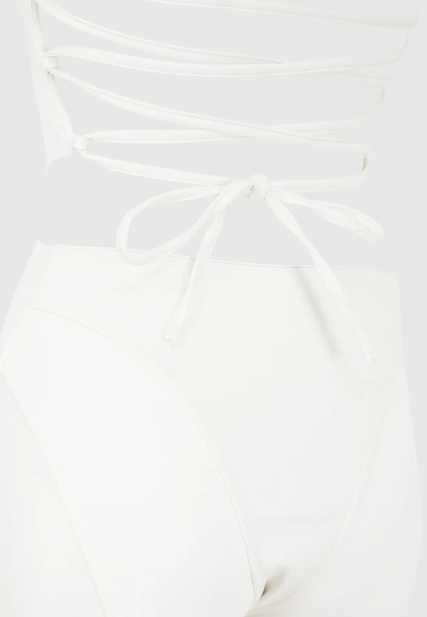 Vegan Leather Corset Lace Up Jumpsuit - Off White^Manière De Voir Outlet