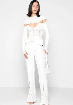 Vegan Leather Corset Zip Trousers -^Manière De Voir Fashion