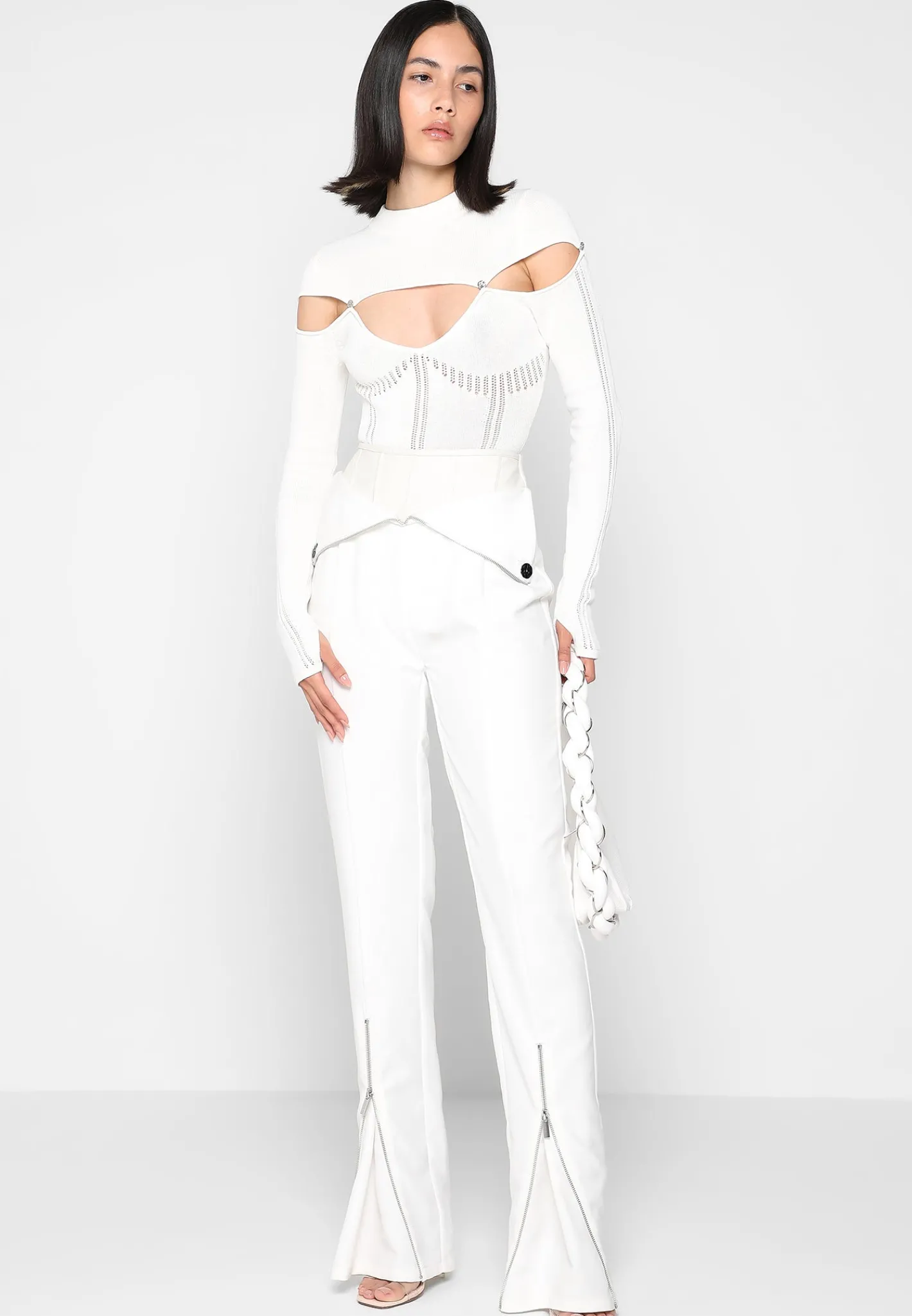 Vegan Leather Corset Zip Trousers -^Manière De Voir Fashion
