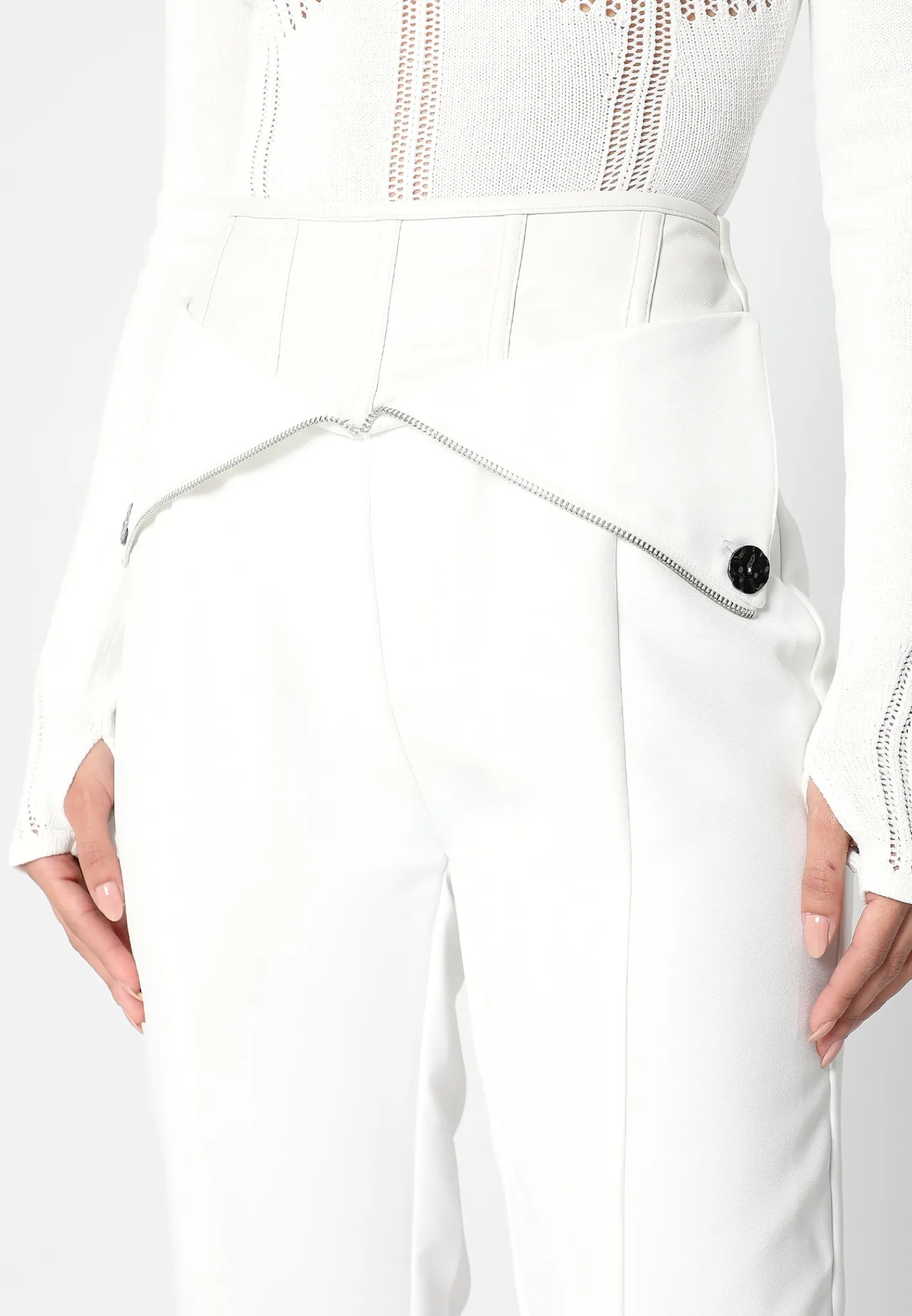 Vegan Leather Corset Zip Trousers -^Manière De Voir Fashion