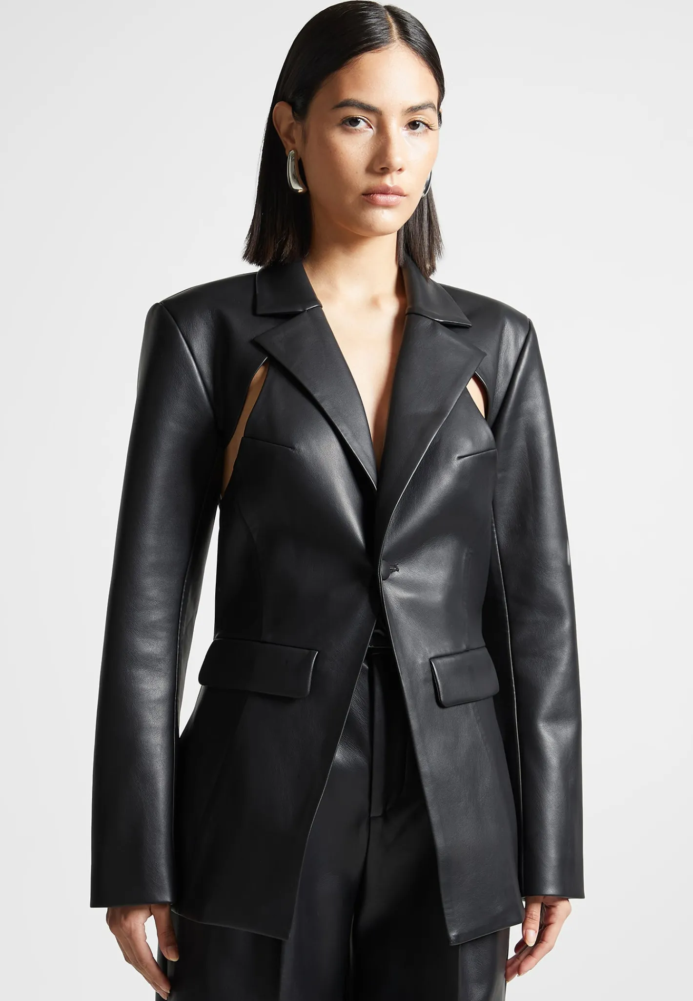 Vegan Leather Cut Out Blazer -^Manière De Voir Discount