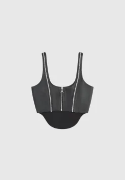 Vegan Leather Embellished Corset Top -^Manière De Voir Discount