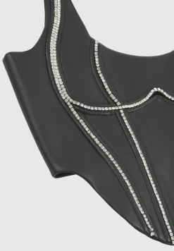 Vegan Leather Embellished Corset Top -^Manière De Voir Discount