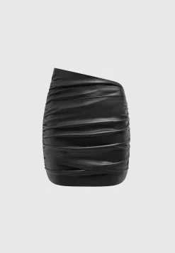 Vegan Leather Gathered Mini Skirt -^Manière De Voir Best