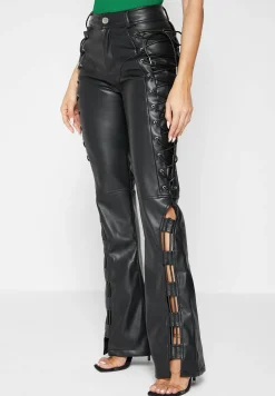 Vegan Leather Lace Up Trousers -^Manière De Voir Online