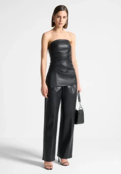 Vegan Leather Longline Bandeau Top -^Manière De Voir Clearance