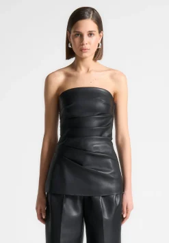 Vegan Leather Longline Bandeau Top -^Manière De Voir Clearance