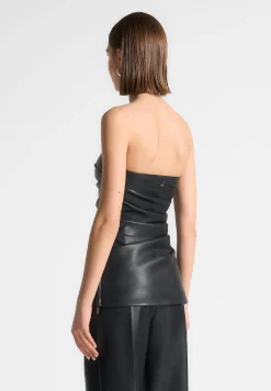 Vegan Leather Longline Bandeau Top -^Manière De Voir Clearance