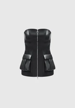 Vegan Leather Longline Bandeau Top -^Manière De Voir Online