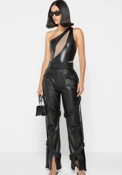 Vegan Leather Mesh Contour Bodysuit -^Manière De Voir Outlet