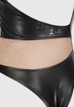 Vegan Leather Mesh Contour Bodysuit -^Manière De Voir Outlet