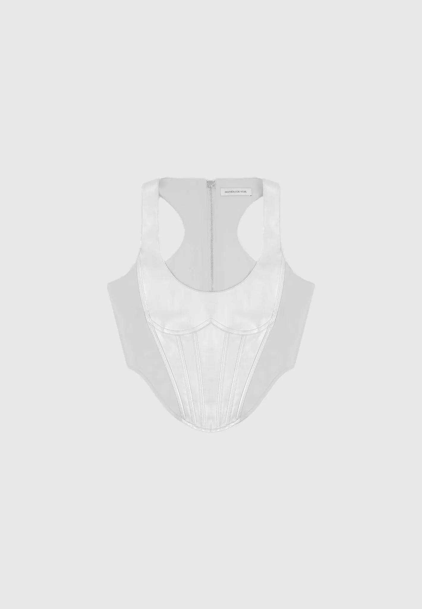 Vegan Leather Metallic Corset Top -^Manière De Voir Fashion