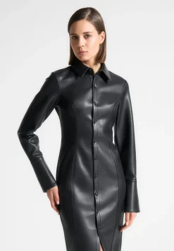 Vegan Leather Midaxi Shirt Dress -^Manière De Voir Outlet