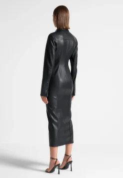 Vegan Leather Midaxi Shirt Dress -^Manière De Voir Outlet