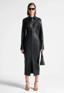 Vegan Leather Midaxi Shirt Dress -^Manière De Voir Outlet
