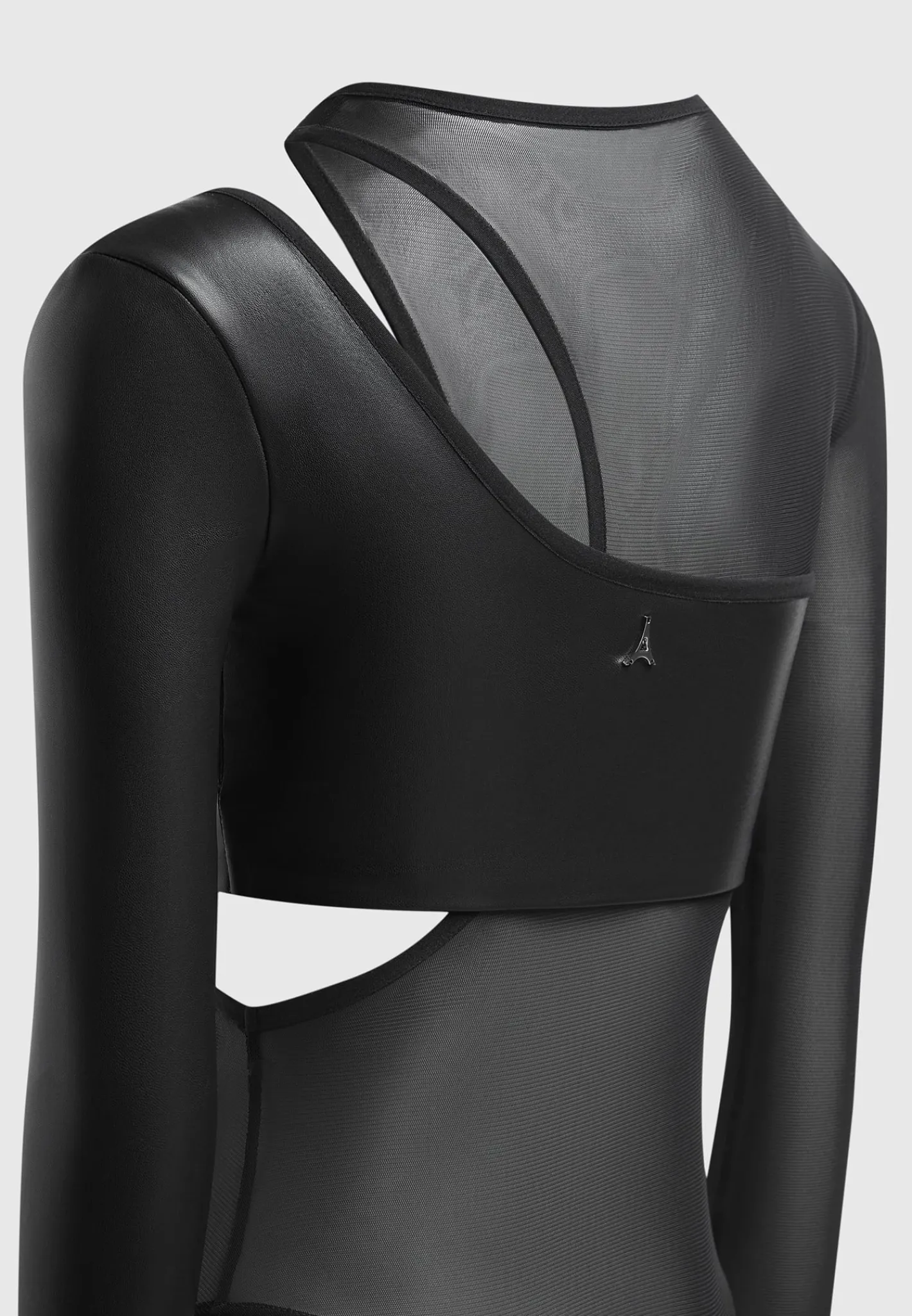 Vegan Leather Overlay Mesh Bodysuit -^Manière De Voir Best