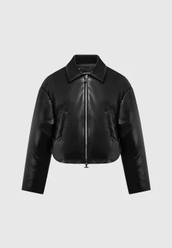 Vegan Leather Padded Bomber Jacket -^Manière De Voir Discount